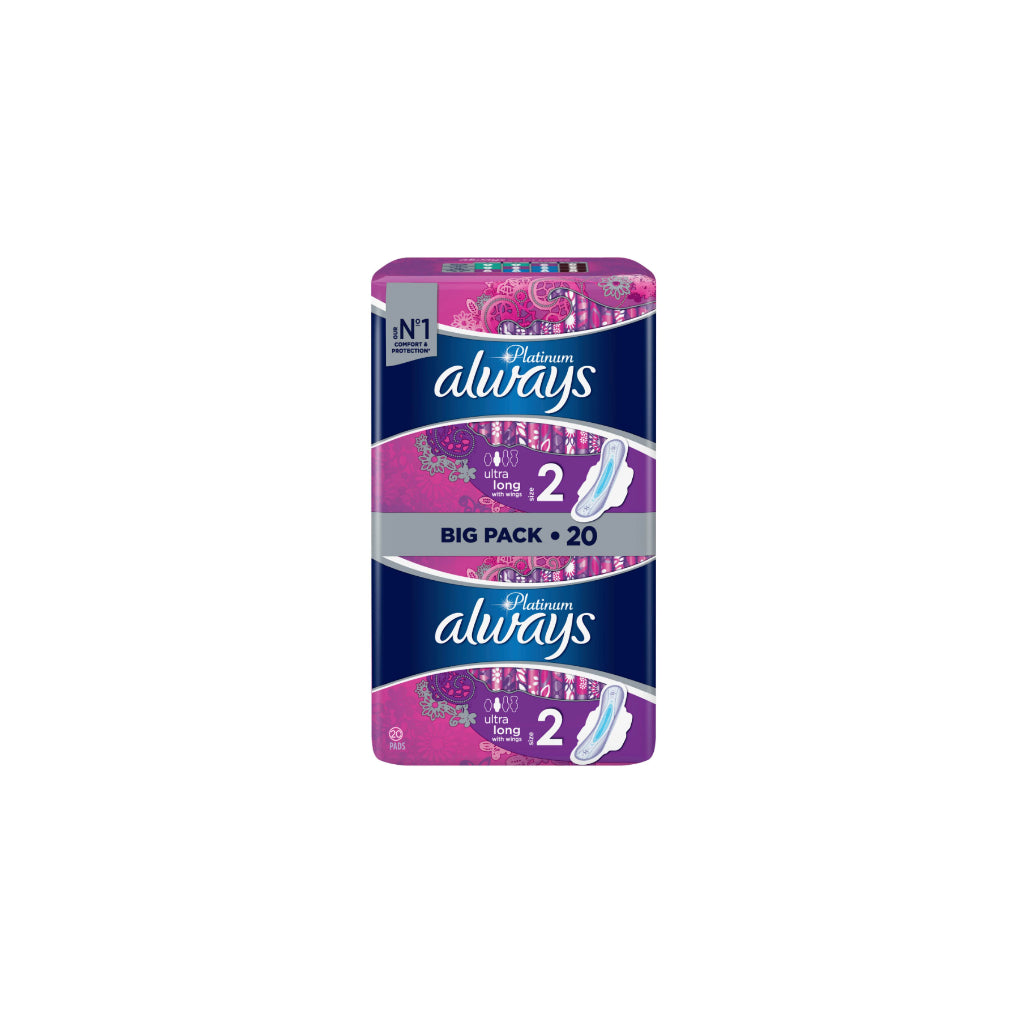 Always Platinum Long Plus (Size 2) 20 Pack