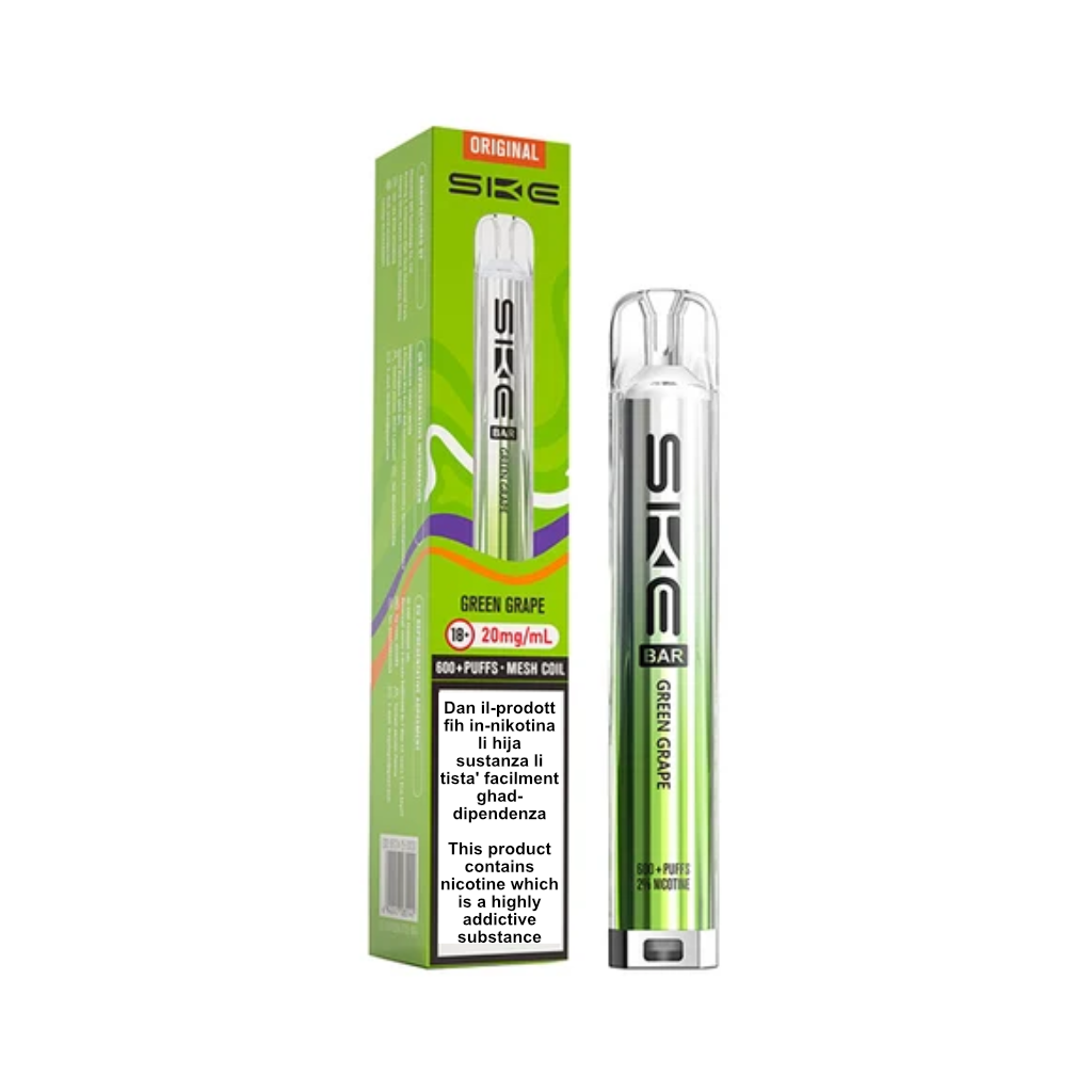 Crystal Bar Green Grape Vape 600 Puff