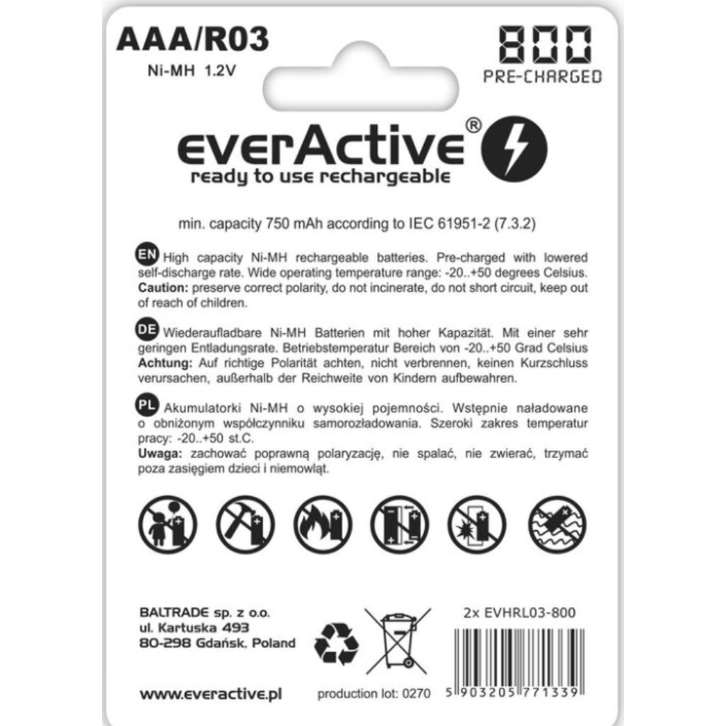 everActive AAA Ni-MH 800 mAh Rechargeable
