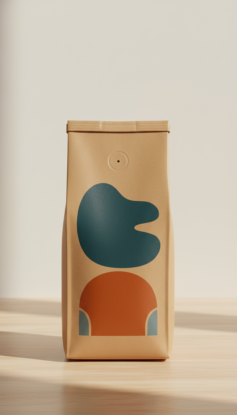 Ground coffee bag with rich roast