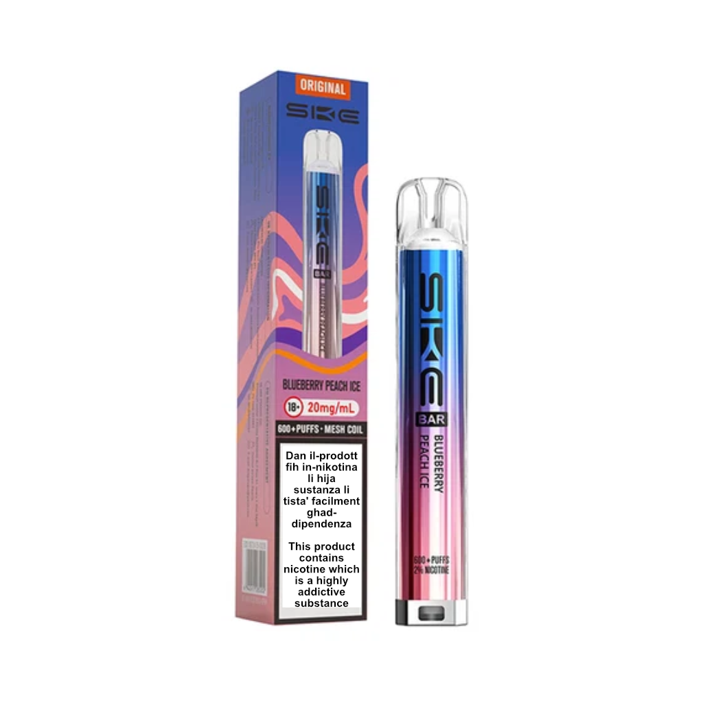 Crystal Bar Blueberry Peach Ice Vape 600 Puff