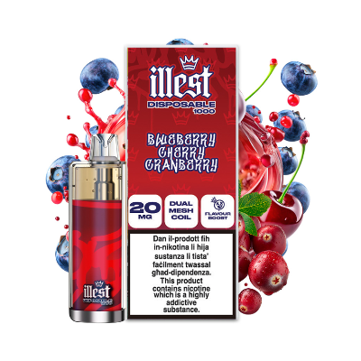 Illest 1K Vape Blueberry Cherry Cranberry
