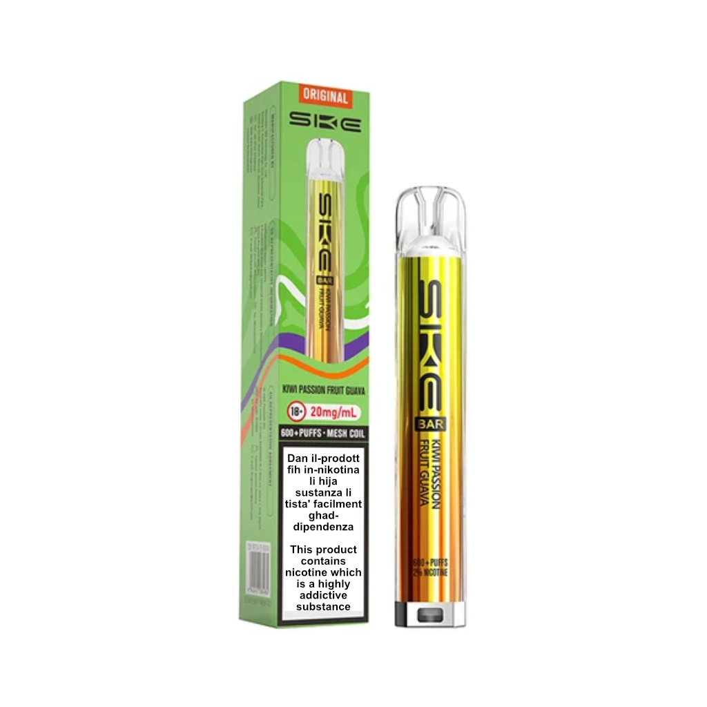 Crystal Bar Kiwi Passion Fruit Guava Vape 600 Puff