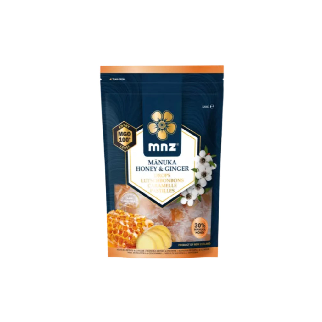 MNZ Manuka Honey & Ginger Pastilles MGO 100+ 120g