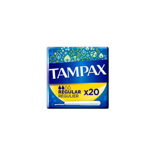 Tampax Regular 100% Cotton Non-Plastic 20 Pack