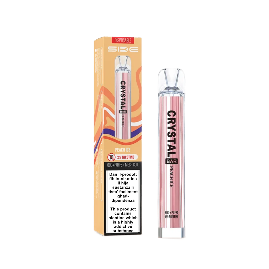 Crystal Bar Peach Ice Vape 600 Puff