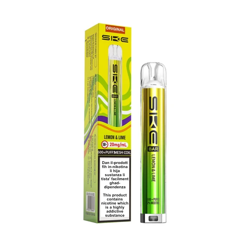 Crystal Bar Lemon & Lime Vape 600 Puff