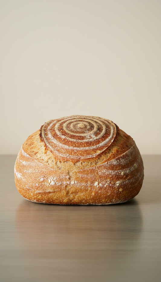 Artisan sourdough loaf with crisp crust